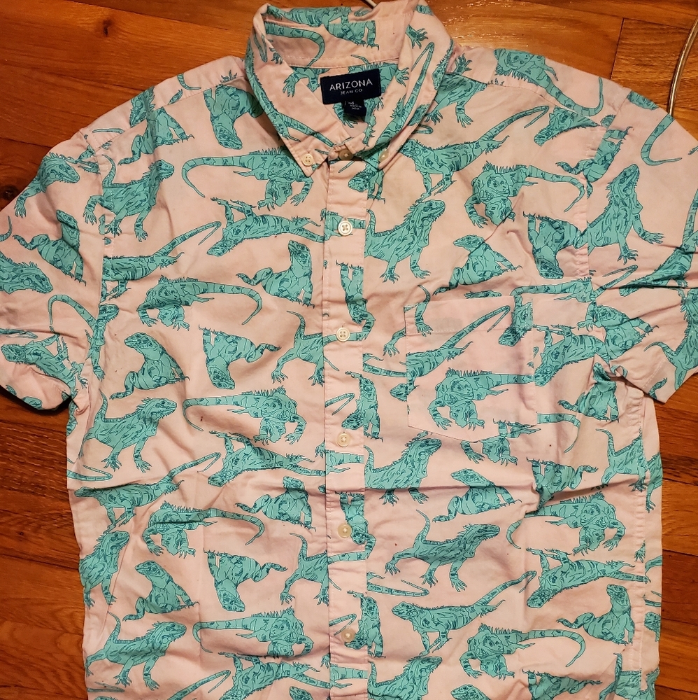 Iguana Pattern Button Down
